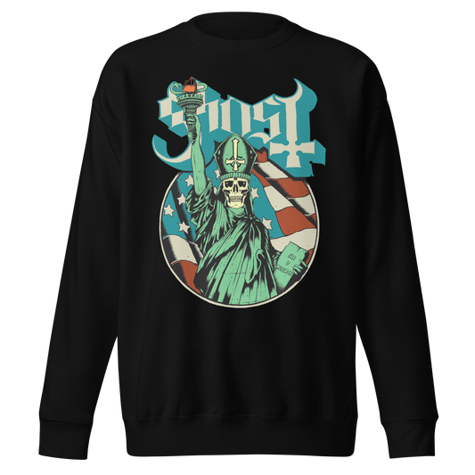 Ghost - Statue of Liberty Jumbo Print Sweatshirt Black