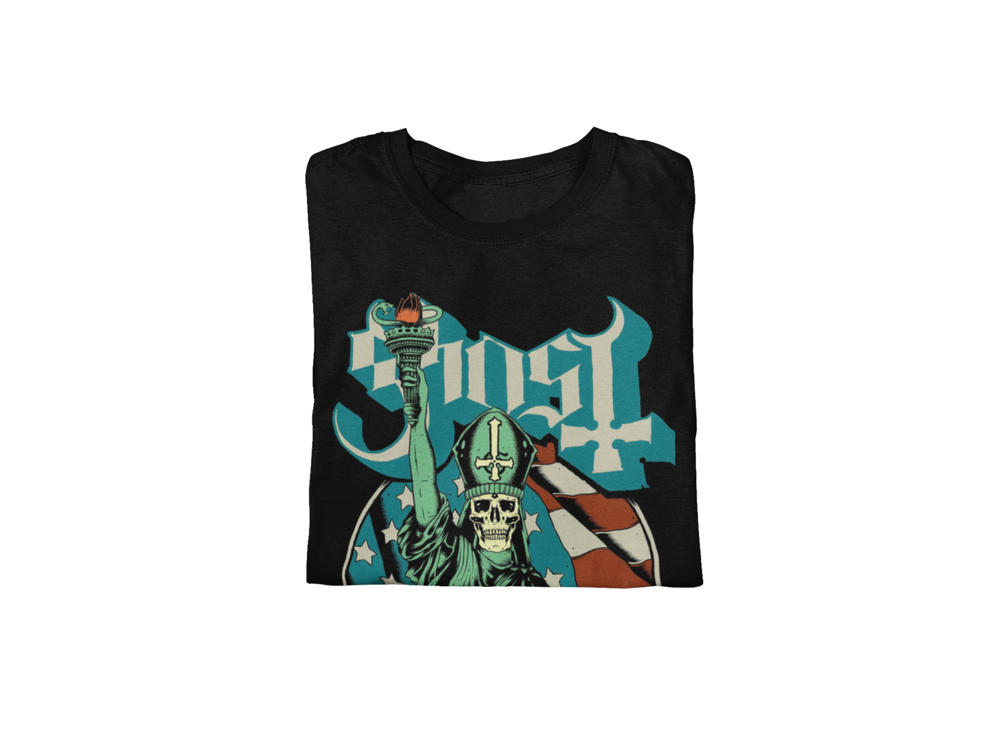 Ghost - Statue of Liberty Jumbo Print T-Shirt Black