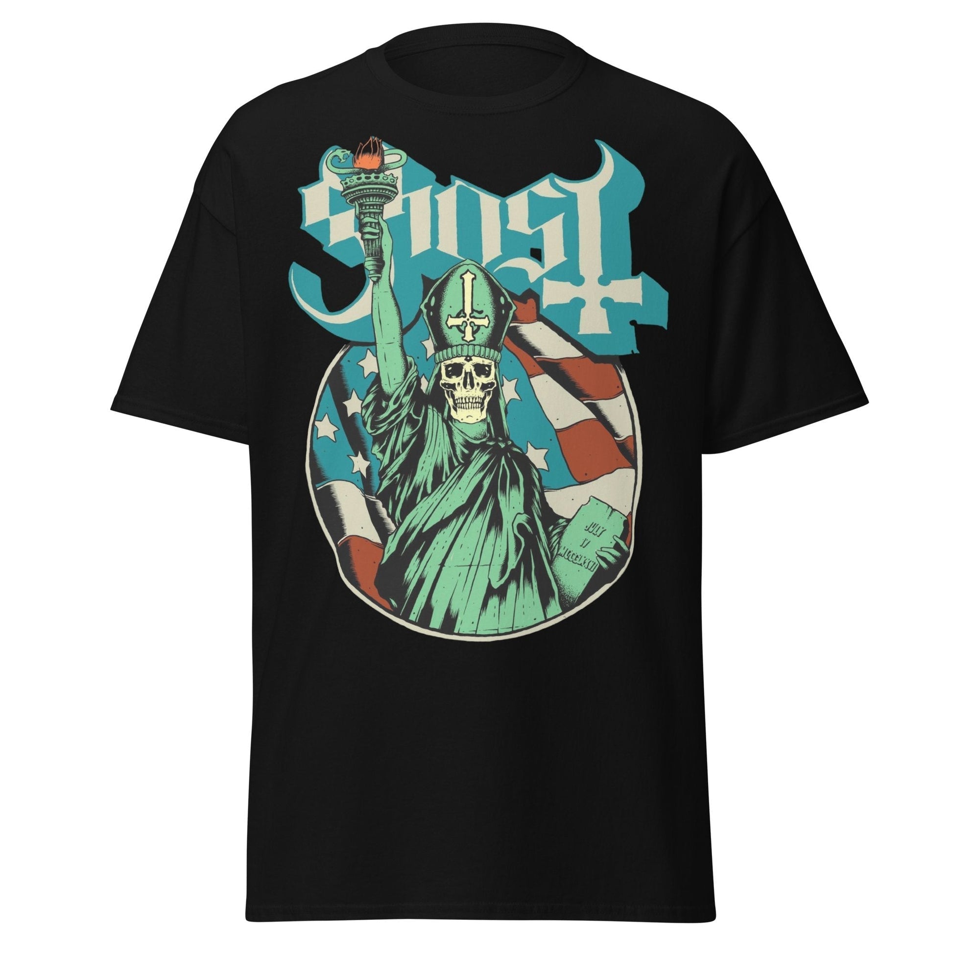 Ghost - Statue of Liberty Jumbo Print T-Shirt Black
