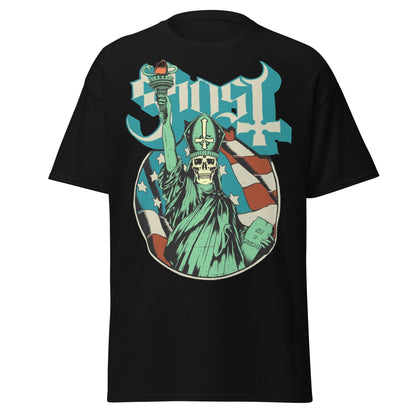 Ghost - Statue of Liberty Jumbo Print T-Shirt Black
