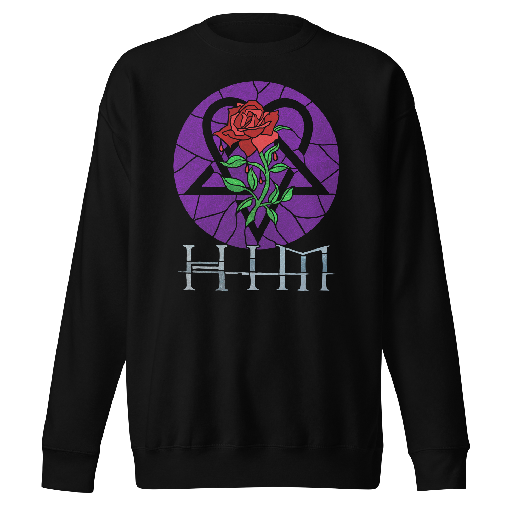 HIM - Stained Glass Jumbo Print Sweatshirt Black