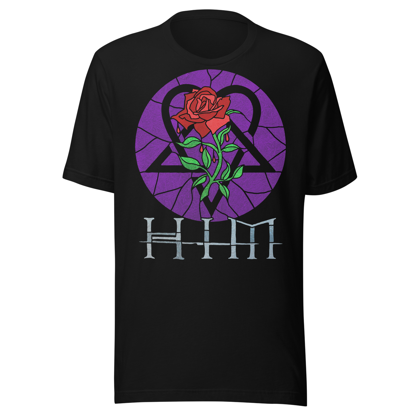 HIM - Stained Glass Jumbo Print T-Shirt Black