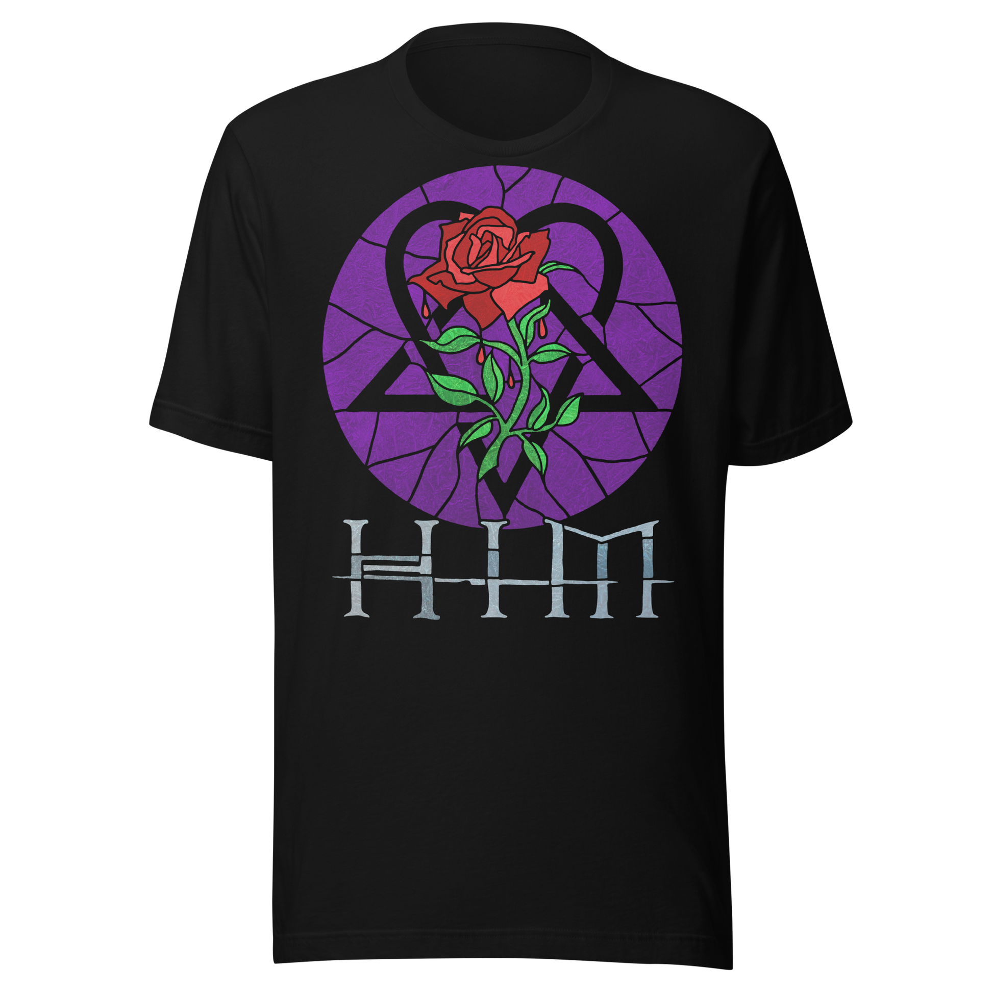 HIM - Stained Glass Jumbo Print T-Shirt Black