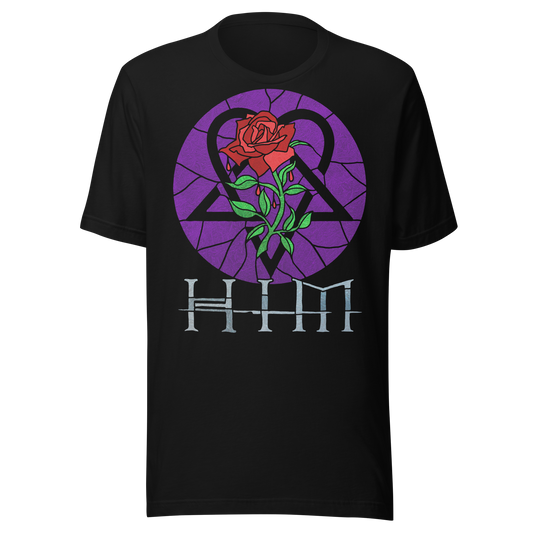 HIM - Stained Glass Jumbo Print T-Shirt Black