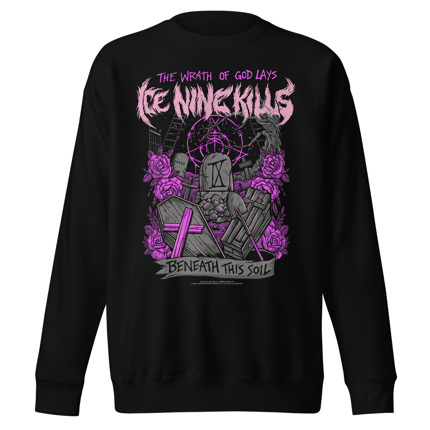 Ice Nine Kills Purple Wrath Jumbo Print Sweatshirt Black