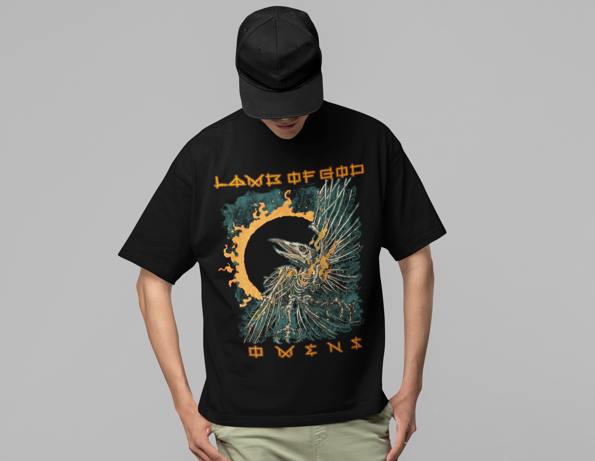 Lamb Of God - Omens Album Cover Jumbo Print T-ShirtT-Shirt Black