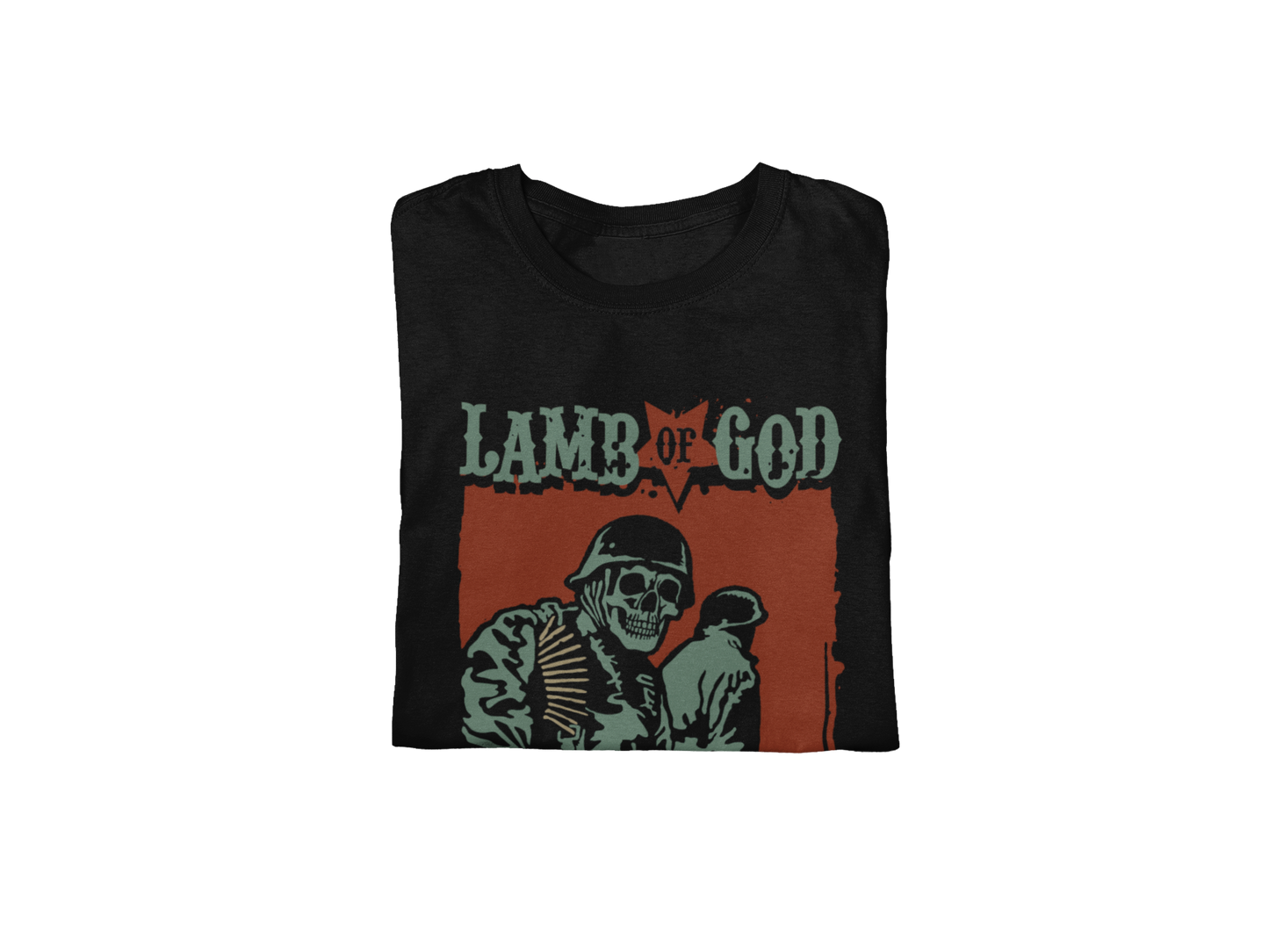 Lamb Of God - Skeleton Army Plato Quote Jumbo Print T-Shirt Black