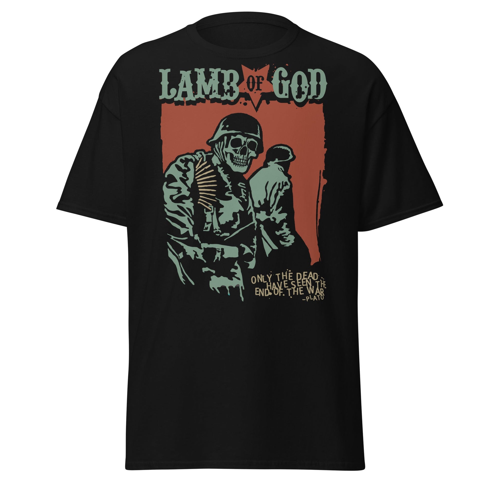 Lamb Of God - Skeleton Army Plato Quote Jumbo Print T-Shirt Black