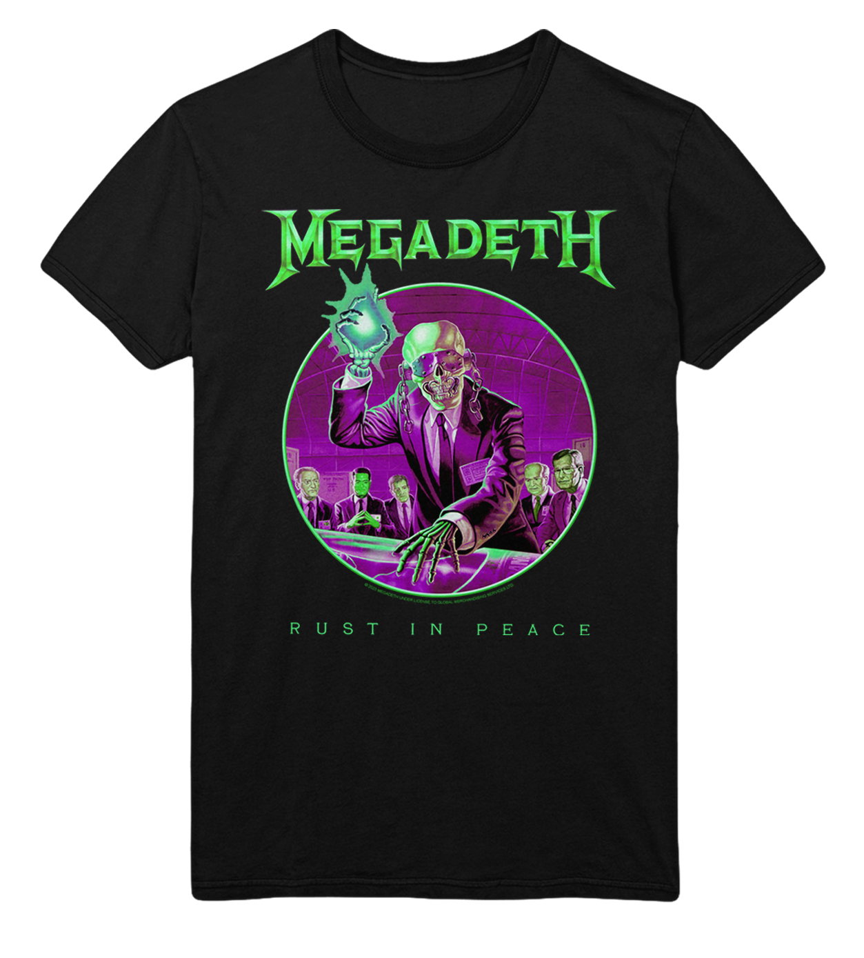Megadeth Green Rust Jumbo Print T-Shirt Black