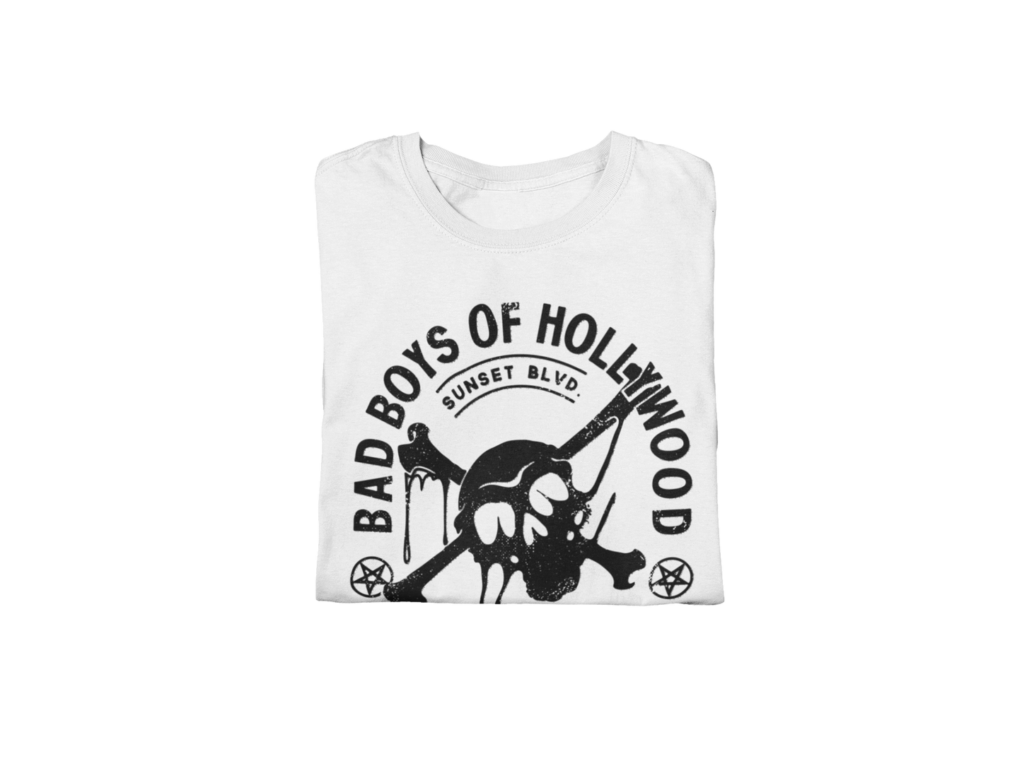 Motley Crue Bad Boys of Hollywood Jumbo Print T-shirt White