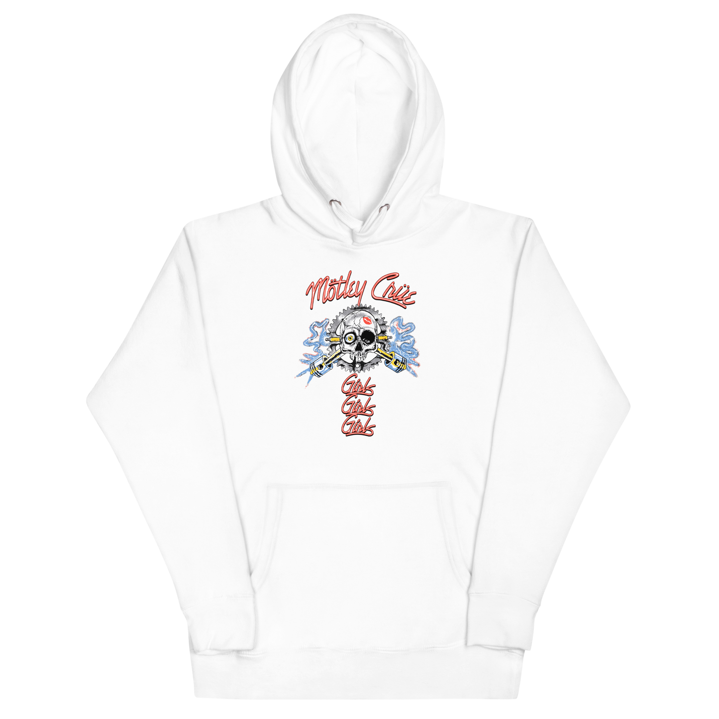 Motley Crue Girl's Skull Classic Hoodie White