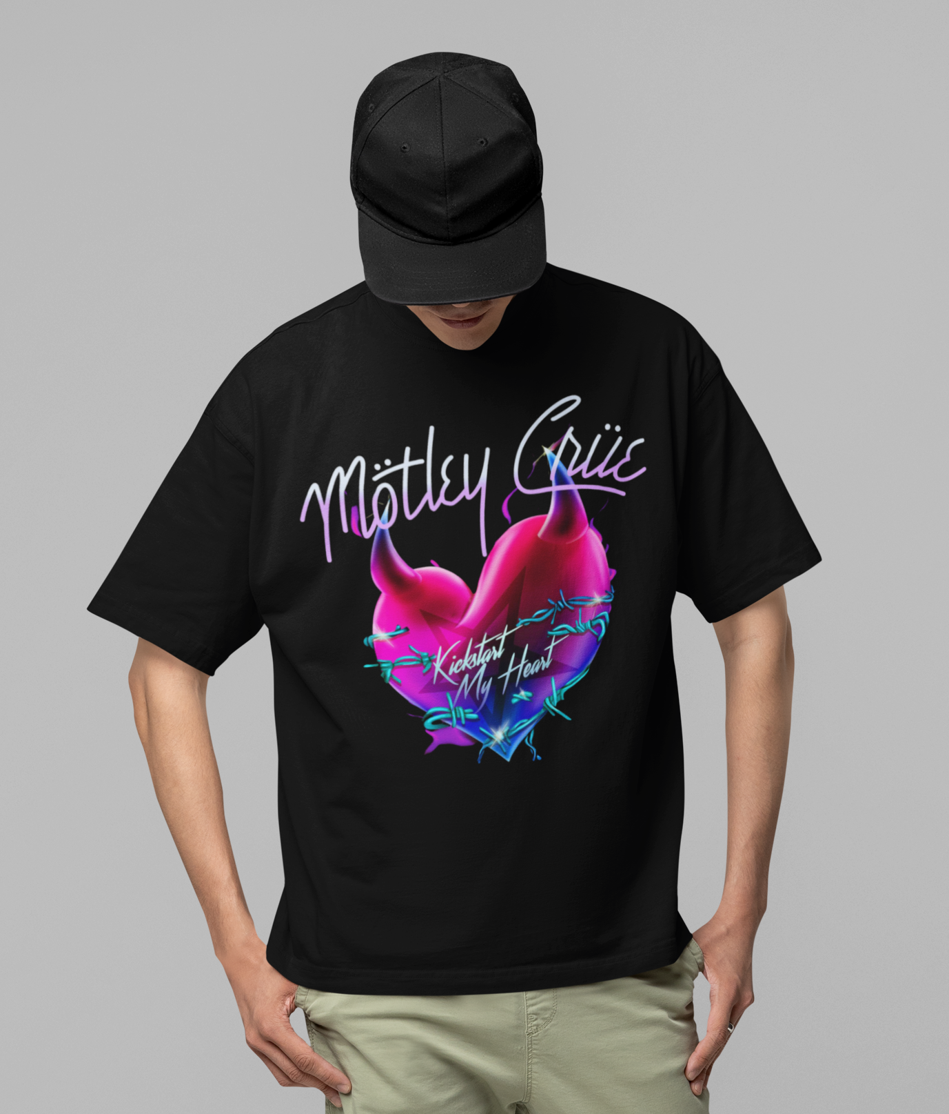 Motley Crue Kickstart Jumbo Print T-shirt Black