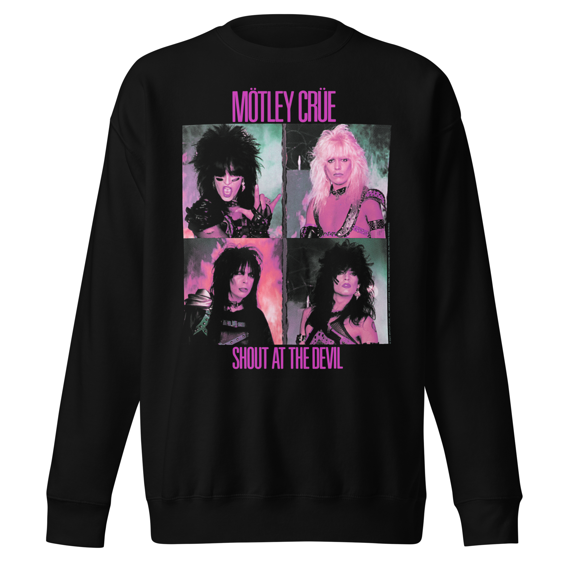 Motley Crue Pink Shout Jumbo Print Sweatshirt Black