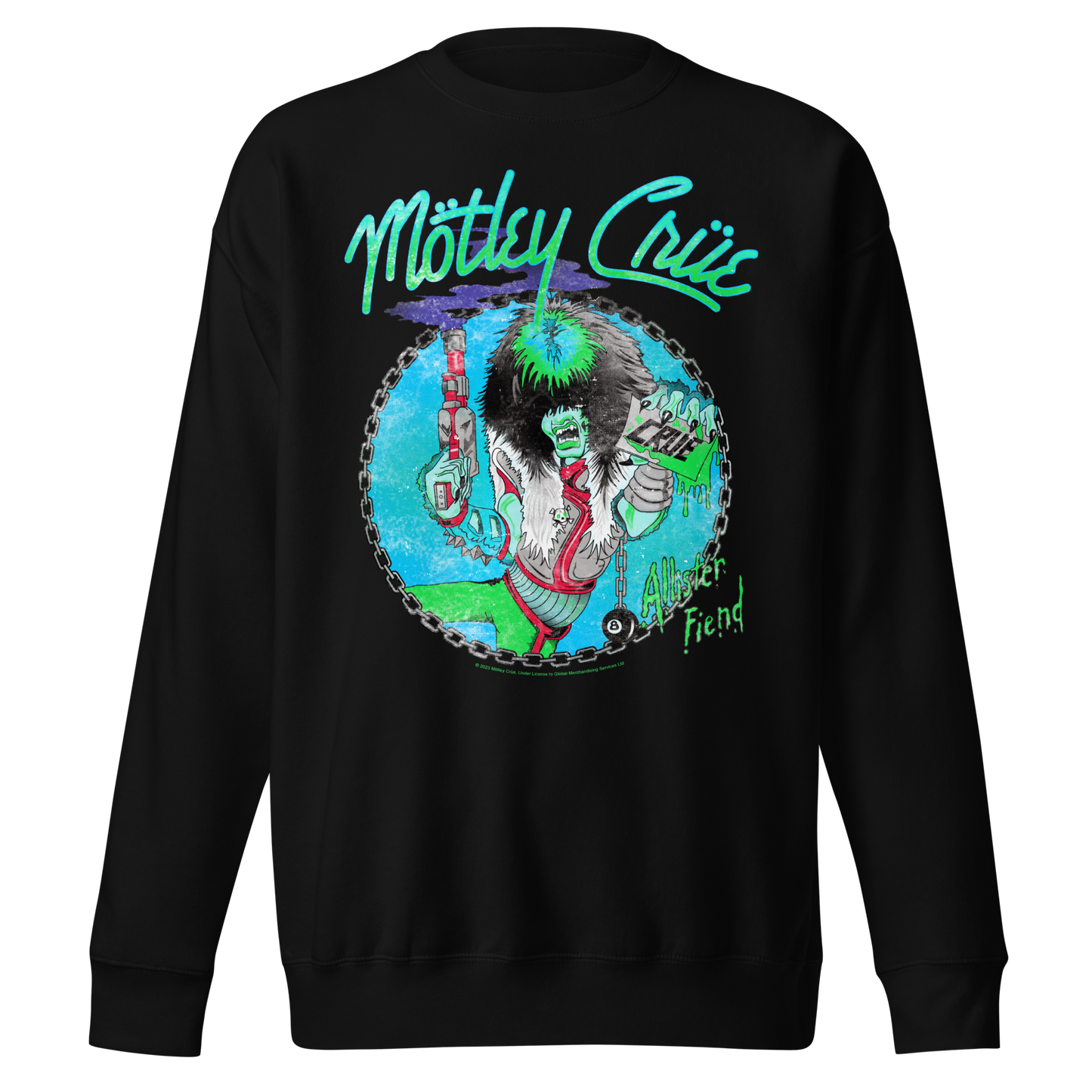Motley Crue Turquoise Allister Jumbo Print Sweatshirt Black