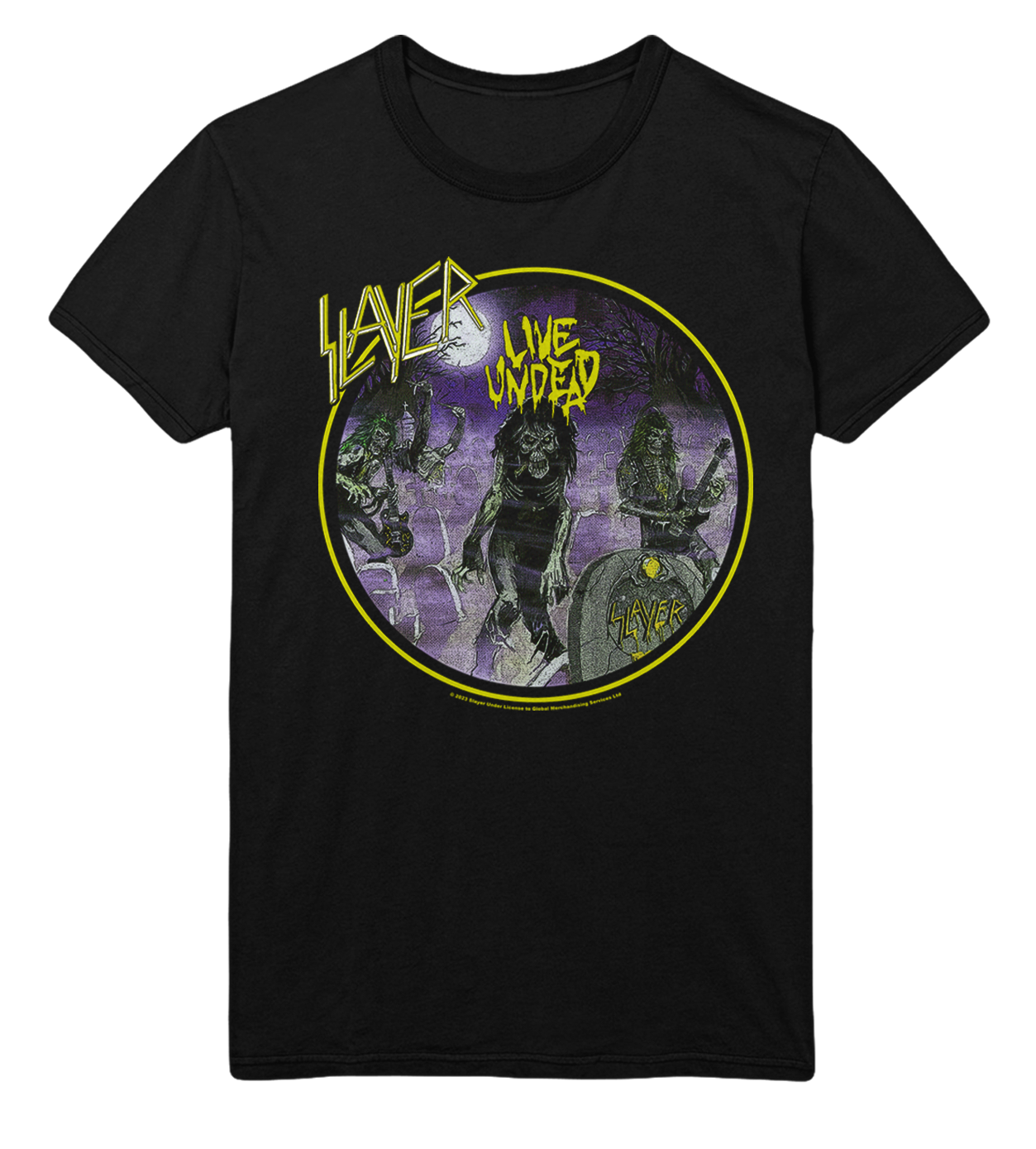 Slayer Yellow Undead Jumbo Print T-Shirt Black