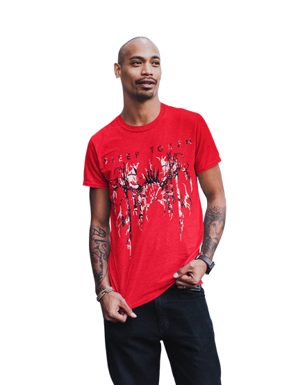Sleep Token Drip Jumbo Print T-Shirt Red