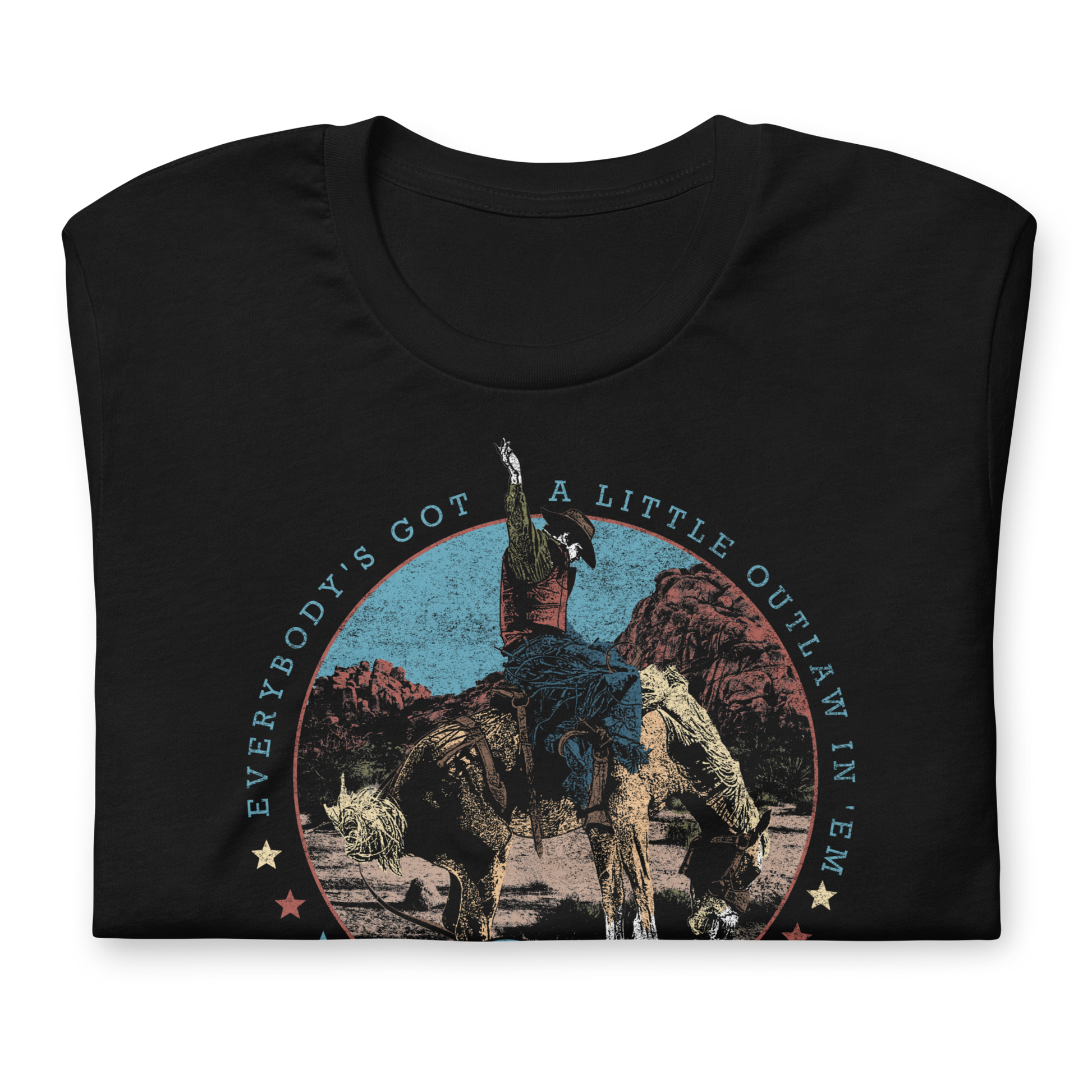 Waylon Jennings A Little Outlaw in Em T-Shirt Black