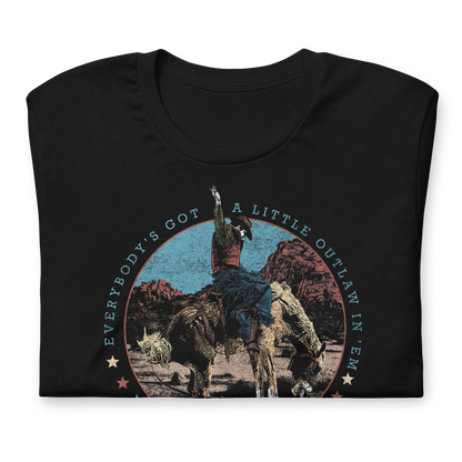 Waylon Jennings A Little Outlaw in Em T-Shirt Black