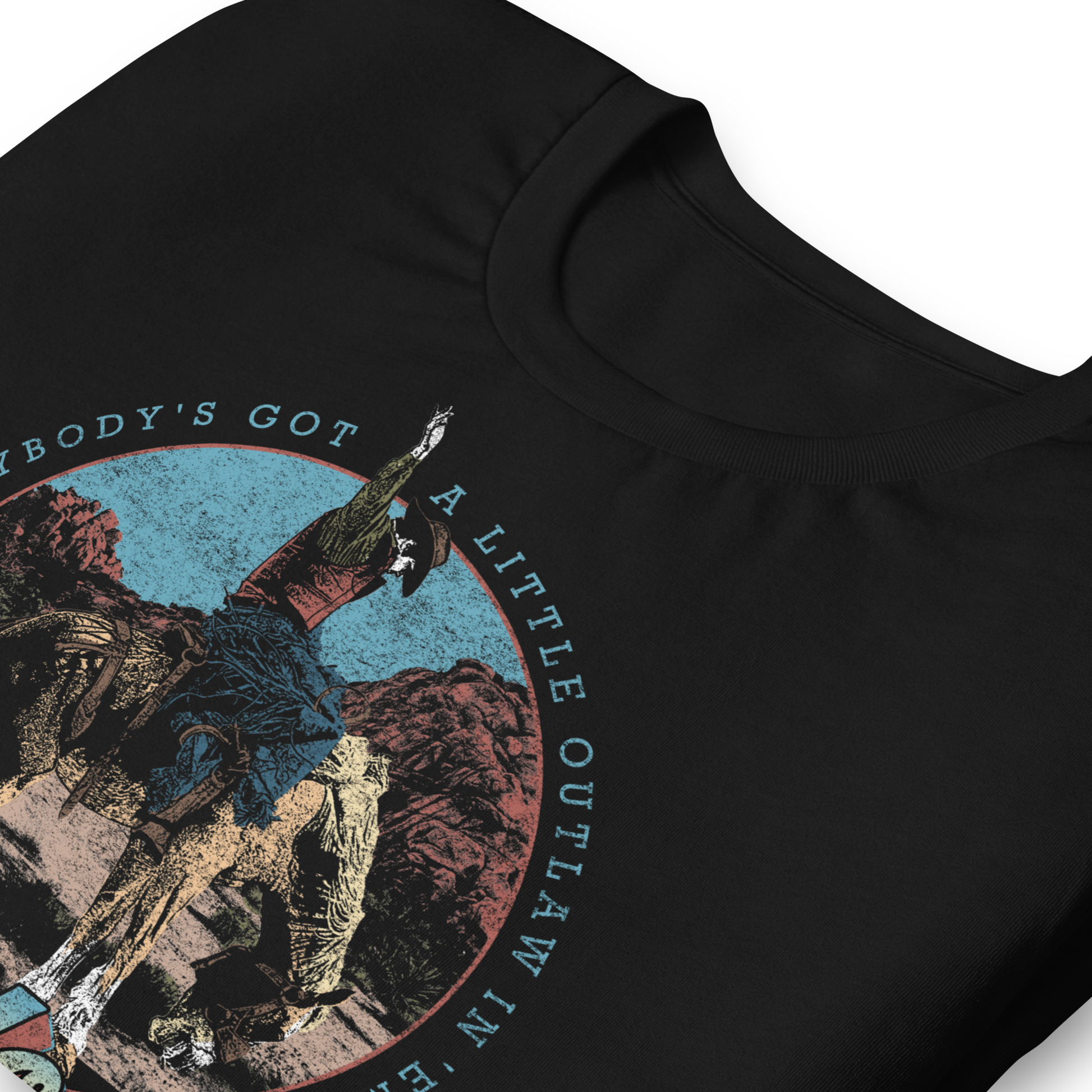 Waylon Jennings A Little Outlaw in Em T-Shirt Black