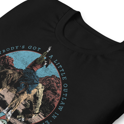 Waylon Jennings A Little Outlaw in Em T-Shirt Black