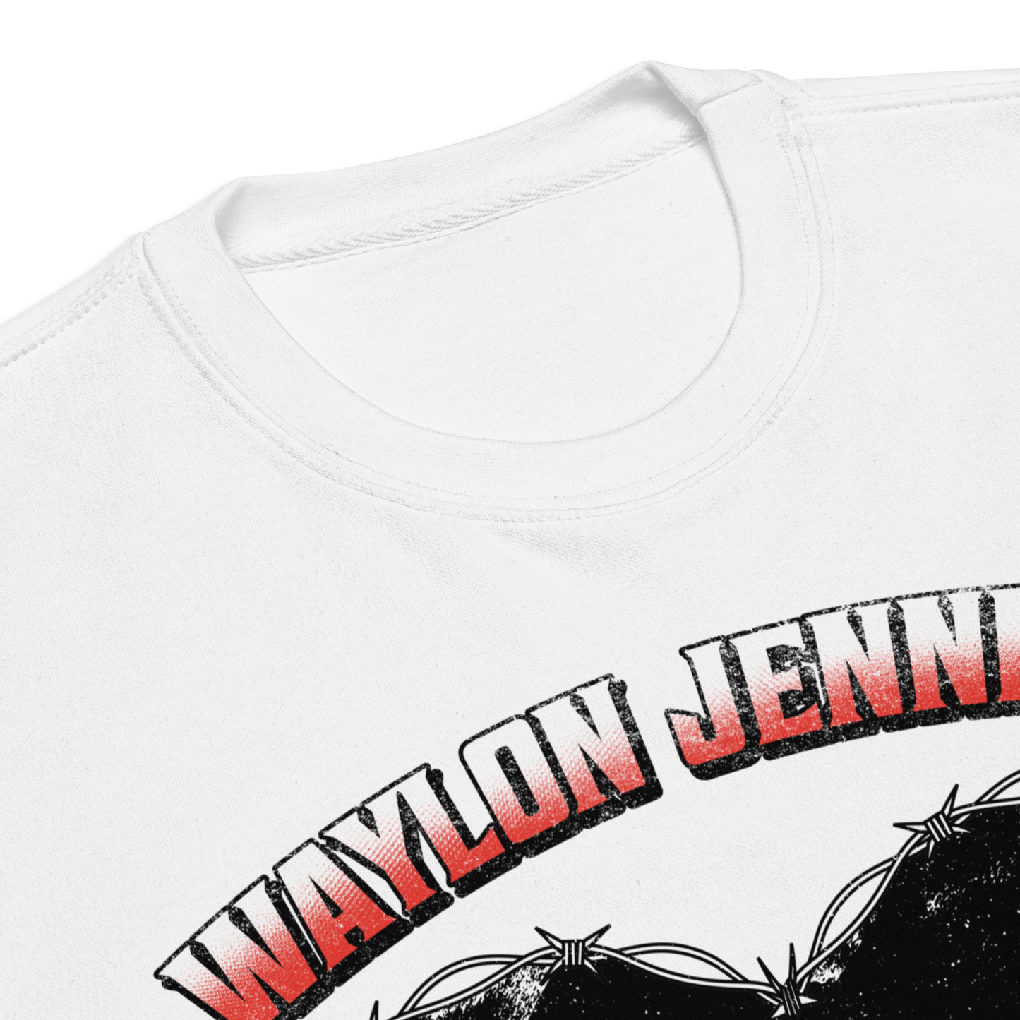 Waylon Jennings Ladies Love Outlaws Sweatshirt White