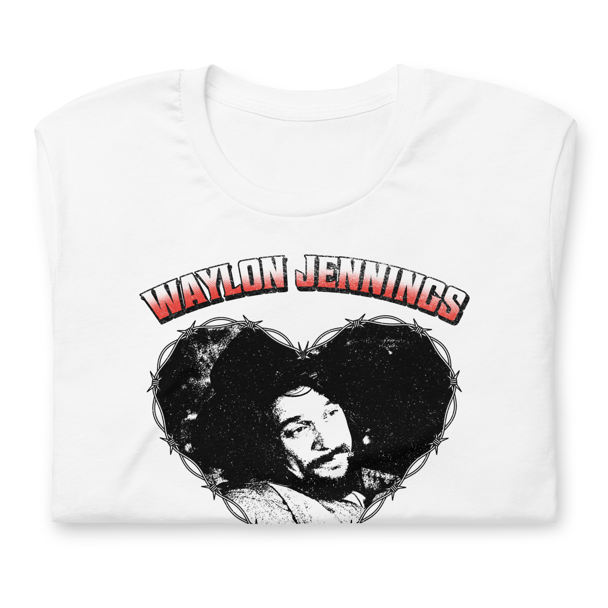 Waylon Jennings Ladies Love Outlaws T-Shirt White