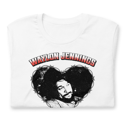Waylon Jennings Ladies Love Outlaws T-Shirt White