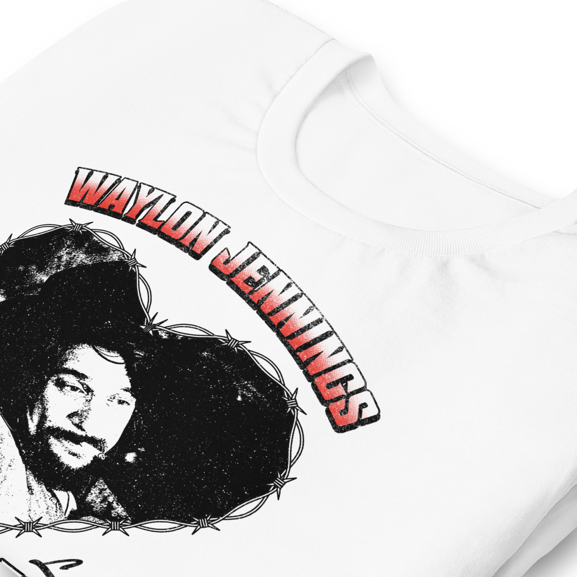 Waylon Jennings Ladies Love Outlaws T-Shirt White