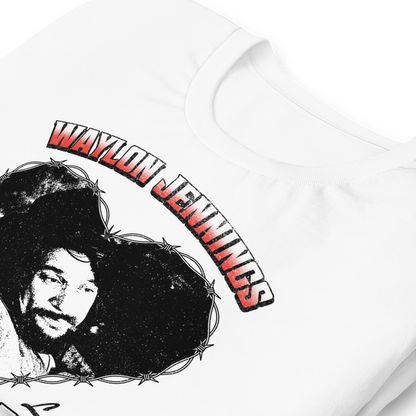 Waylon Jennings Ladies Love Outlaws T-Shirt White