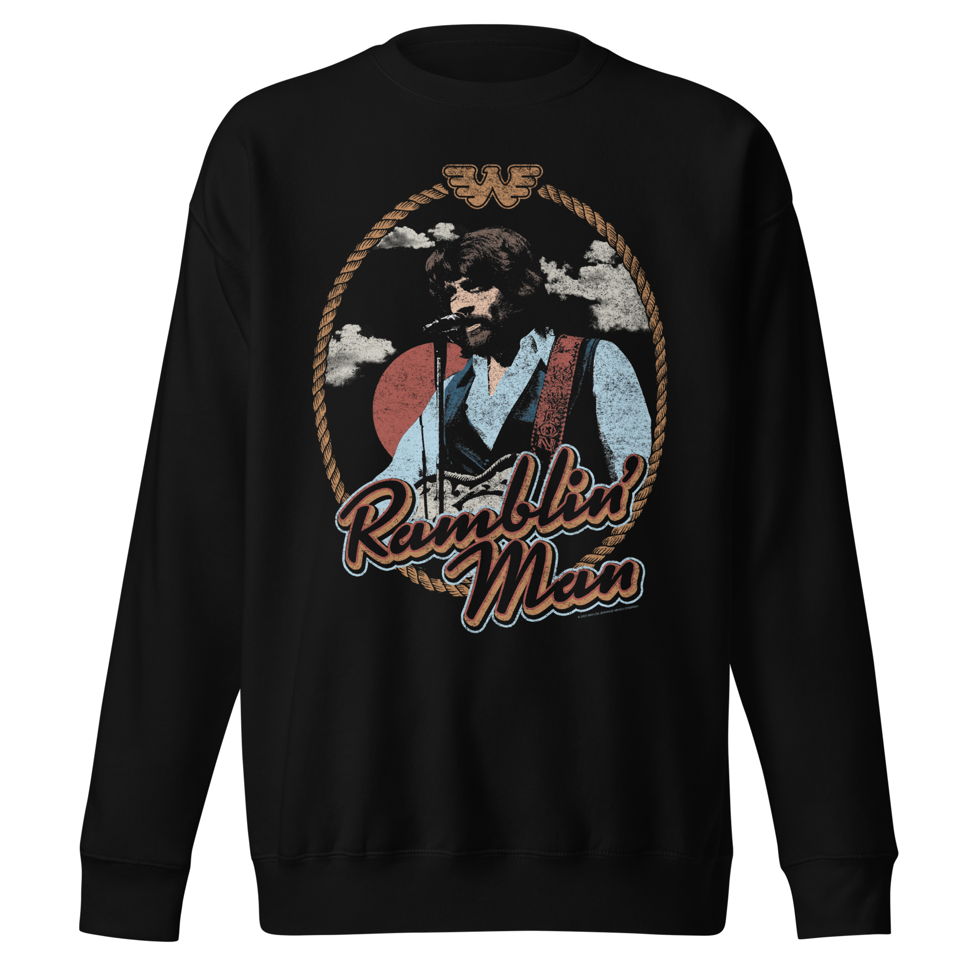 Waylon Jennings Ramblin Man Sweatshirt Black