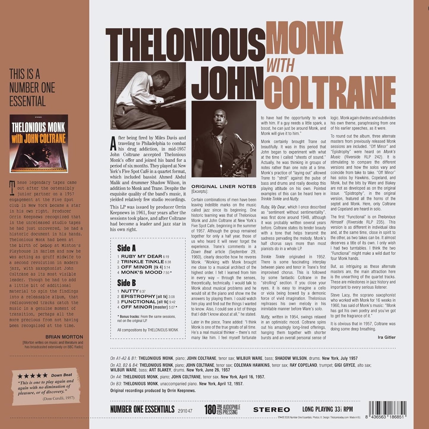 Thelonious Monk With John Coltrane (Limited Edition, 180 Gram Vinyl with Bonus Tracks) [Import]