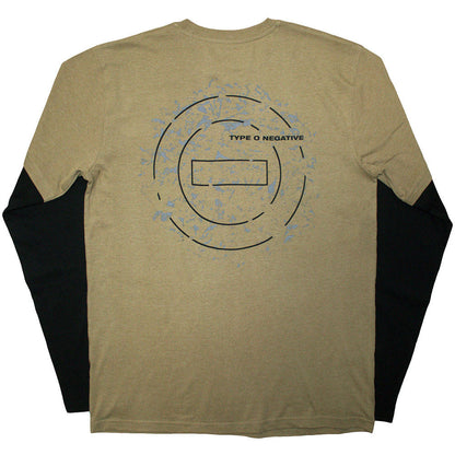 Layered Long Sleeve T-Shirt: Tree – Black & Green (Back Print)