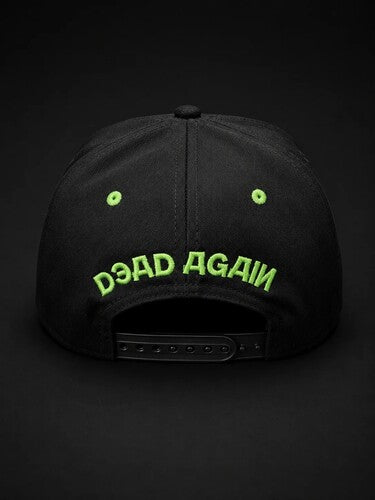 Type O Negative - Green Embroidered Logo - 6 Panel Flatbill Snapback Cap - Black/Green (Hat / Cap, Black)