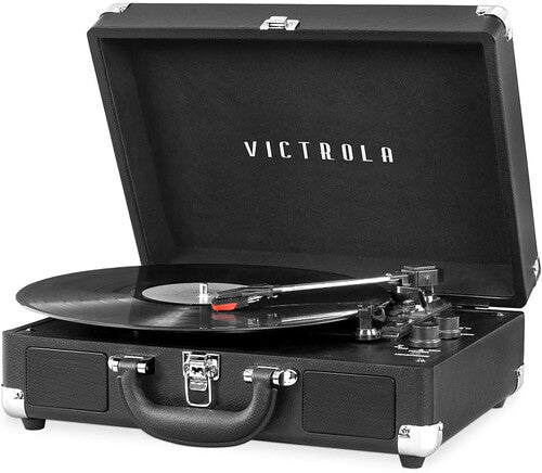 Victrola-550BT-BLK Journey Bluetooth Wireless Suitcase Turntable 3 Speed (Black)