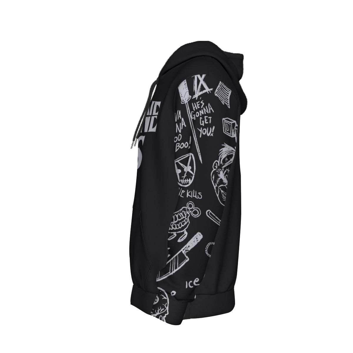 Ice Nine Kills Knifed Sleeves All Over Print Hoodie As Shown