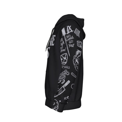 Ice Nine Kills Knifed Sleeves All Over Print Hoodie As Shown