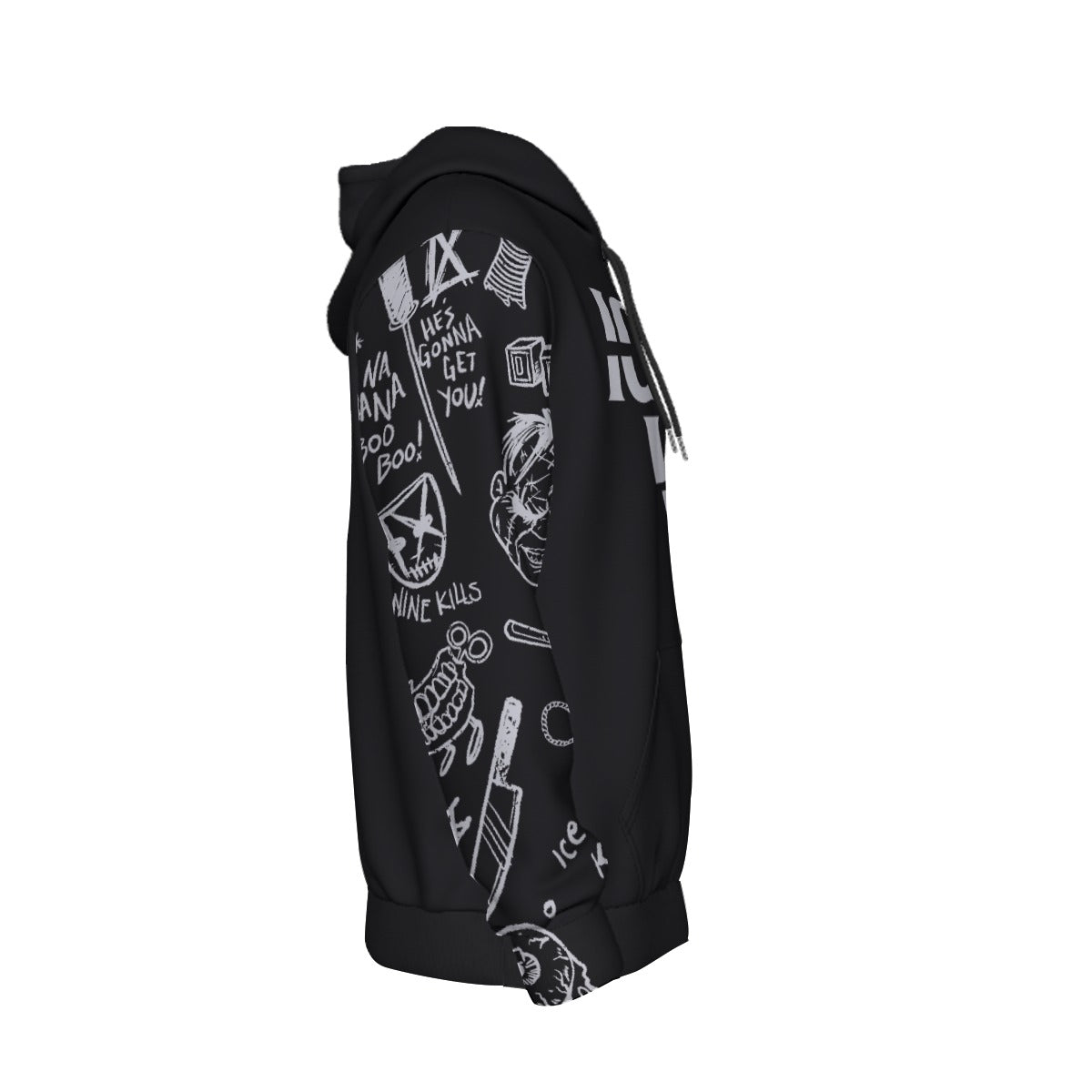 Ice Nine Kills Knifed Sleeves All Over Print Hoodie As Shown
