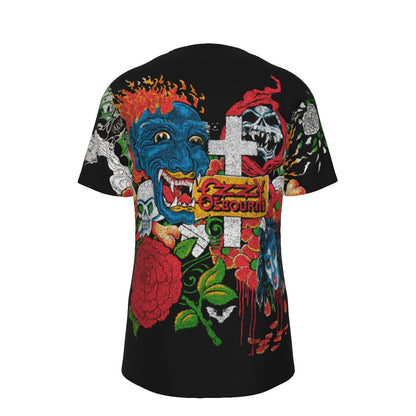 Ozzy Osbourne Vintage Vault 1992 Tattoo All Over Print T-Shirt - Cotton Black