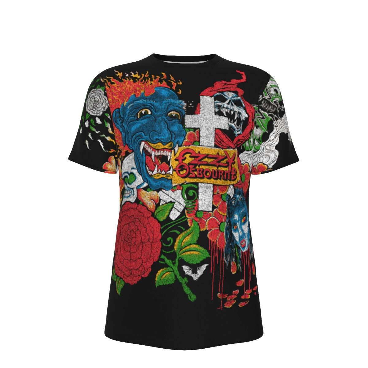 Ozzy Osbourne Vintage Vault 1992 Tattoo All Over Print T-Shirt - Cotton Black