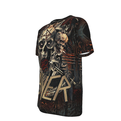 Slayer Gothic All Over Print T-Shirt - 100% Cotton As Shown