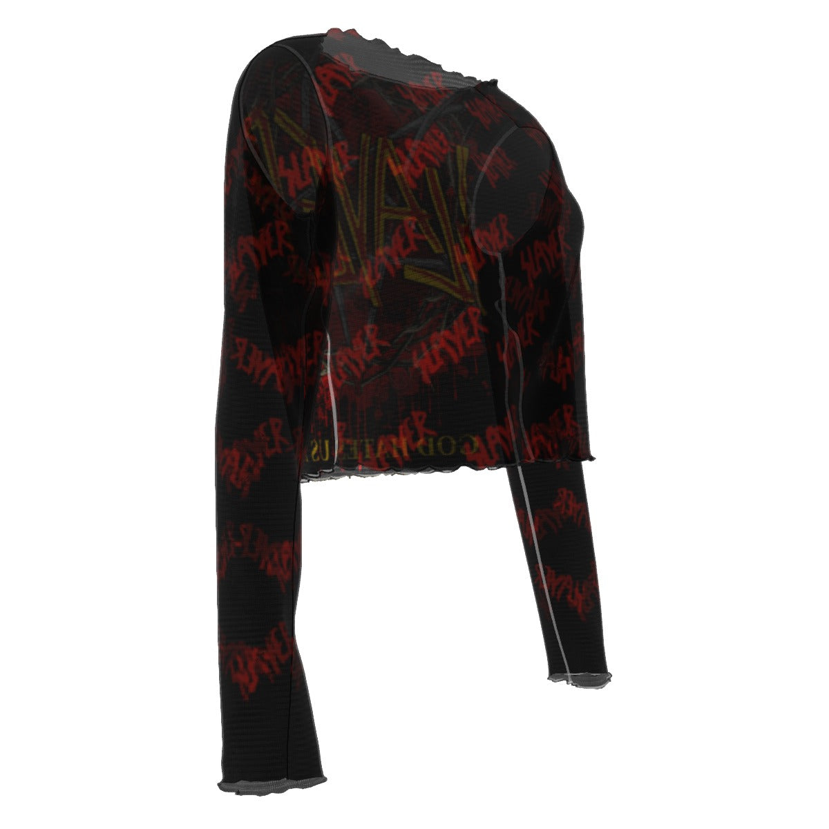 Slayer Patterned Logo Women's Mesh Top As Shown