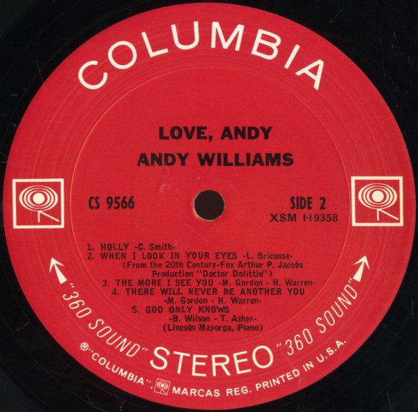 Andy Williams – Love, Andy (LP | Pre-Owned Vinyl) - Vibin' VinylVinylAndy WilliamsCS 9566