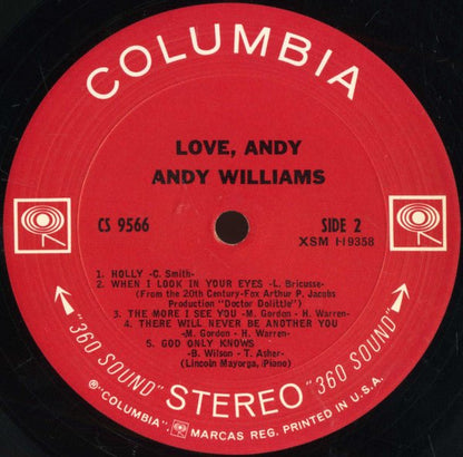 Andy Williams – Love, Andy (LP | Pre-Owned Vinyl) - Vibin' VinylVinylAndy WilliamsCS 9566