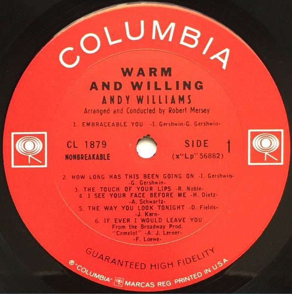 Andy Williams – Warm And Willing (LP | Pre-Owned Vinyl) - Vibin' VinylVinylAndy WilliamsCL 1879