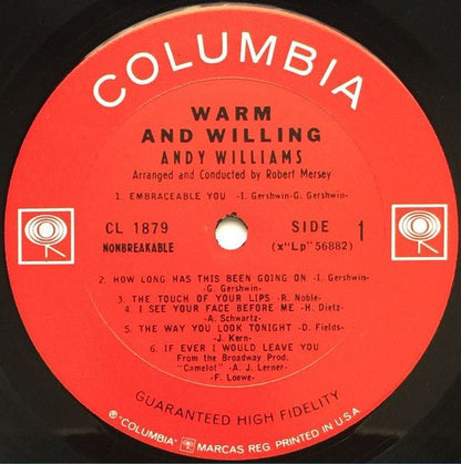 Andy Williams – Warm And Willing (LP | Pre-Owned Vinyl) - Vibin' VinylVinylAndy WilliamsCL 1879
